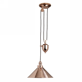 Pendul Provence 1 bec Rise and Fall Pendant-Polished Copper mic , Elstead Lighting