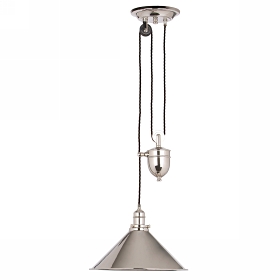 Pendul Provence 1 bec Rise and Fall Pendant-Nickel lucios mic , Elstead Lighting