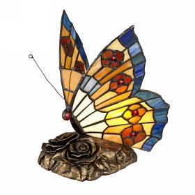 Veioza Tiffany Animal Lamps Butterfly Tiffany Lamp, Quoizel